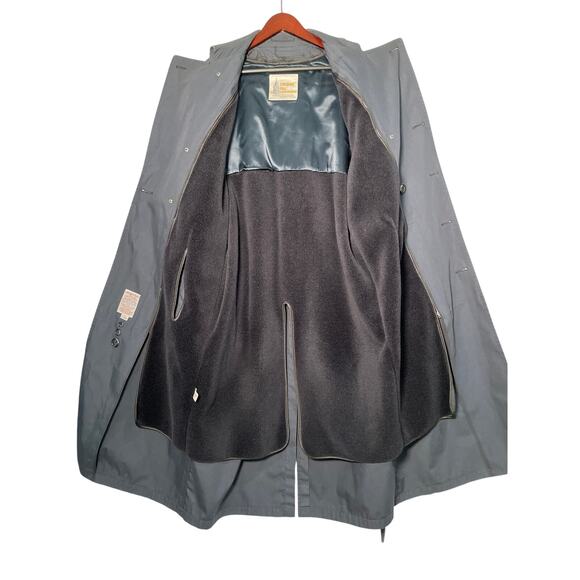 London Fog Men's Overcoat 42XLong Blue VTG DBL Breasted Fleece Liner All Weather - Picture 6 of 6